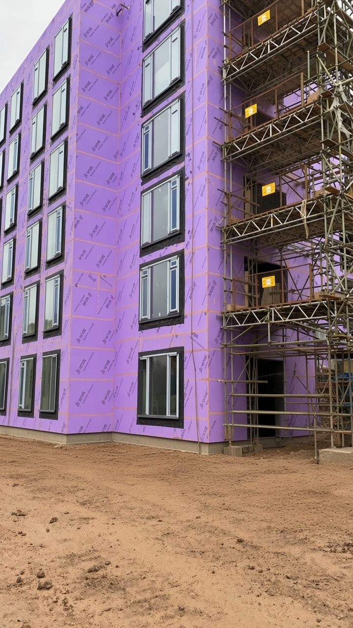 Blocks sheathed during the build